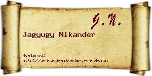 Jagyugy Nikander névjegykártya